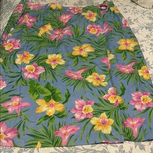 Floral Wrap Skirt with Pink and Yellow Flowers